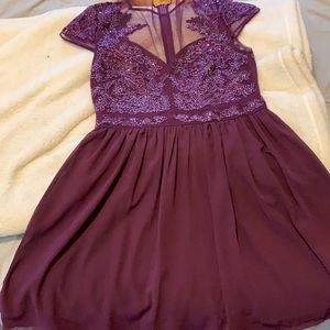 Mini purple dress! Lace top beautiful quality